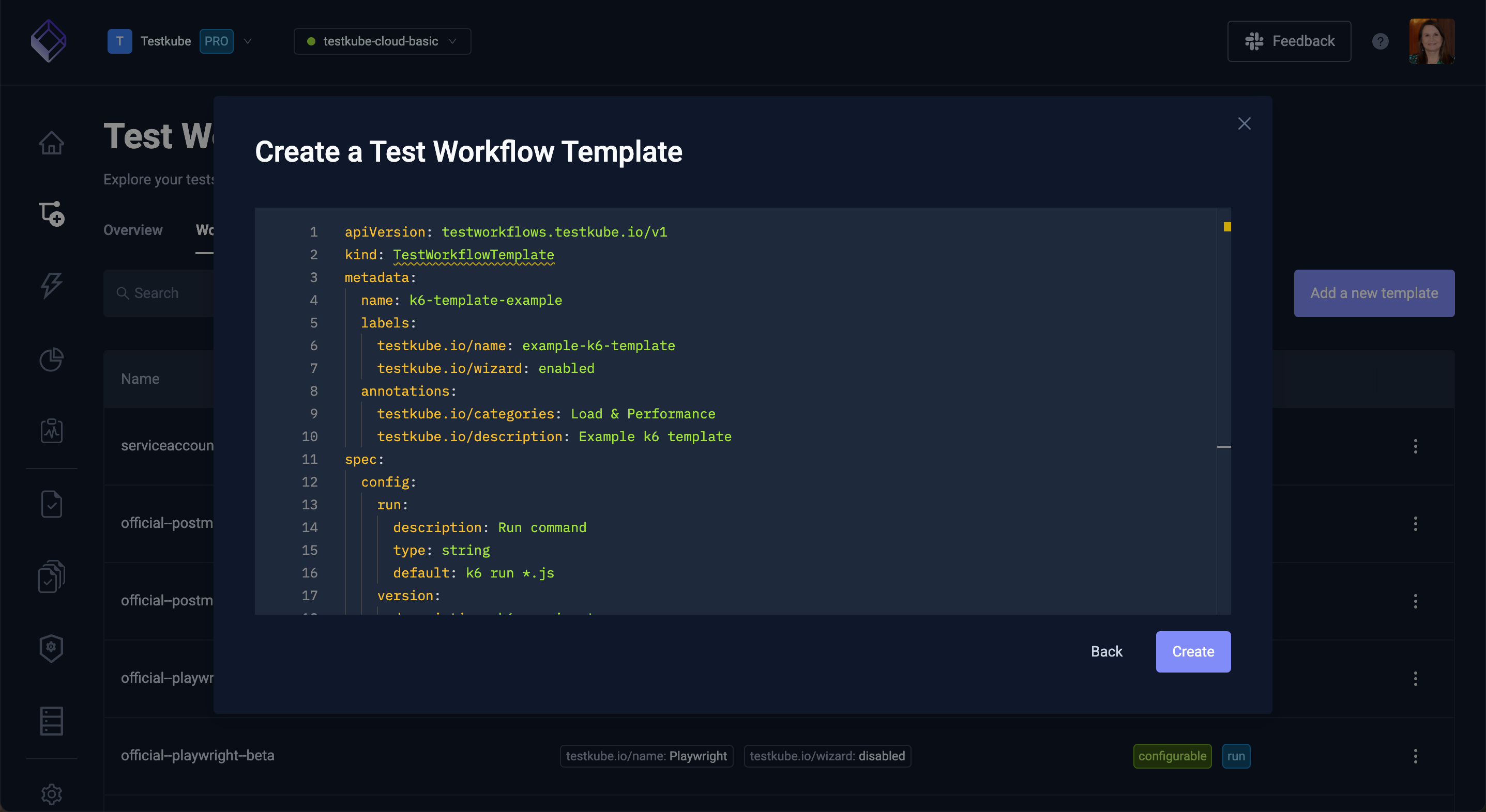 Testing Tool Template Wizard